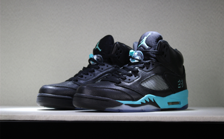2019 Air Jordan 5 Black Green Shoes